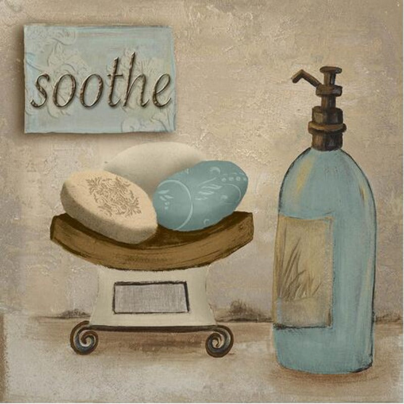 Modernes Retro-Badezimmer – Leinwandbild