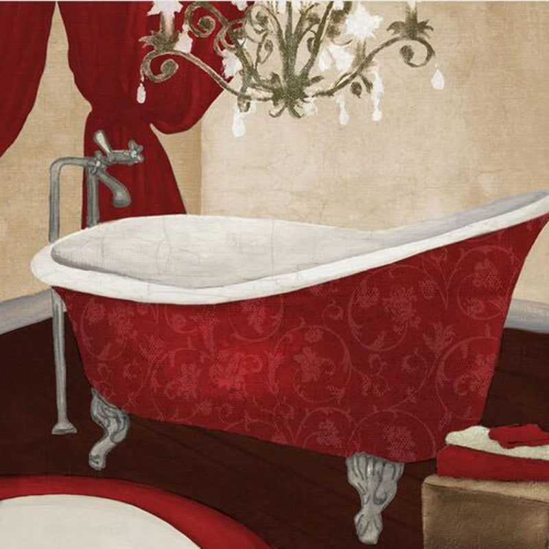 Modernes Retro-Badezimmer – Leinwandbild