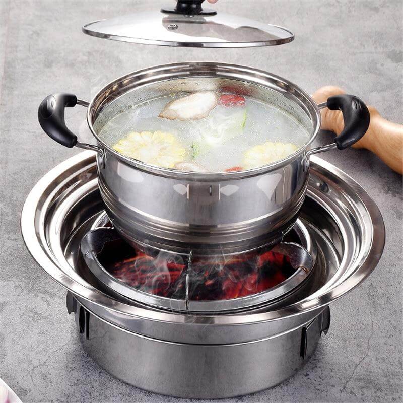 Portabler koreanischer Stil Edelstahl Holzkohle Camping Grill | Brehn