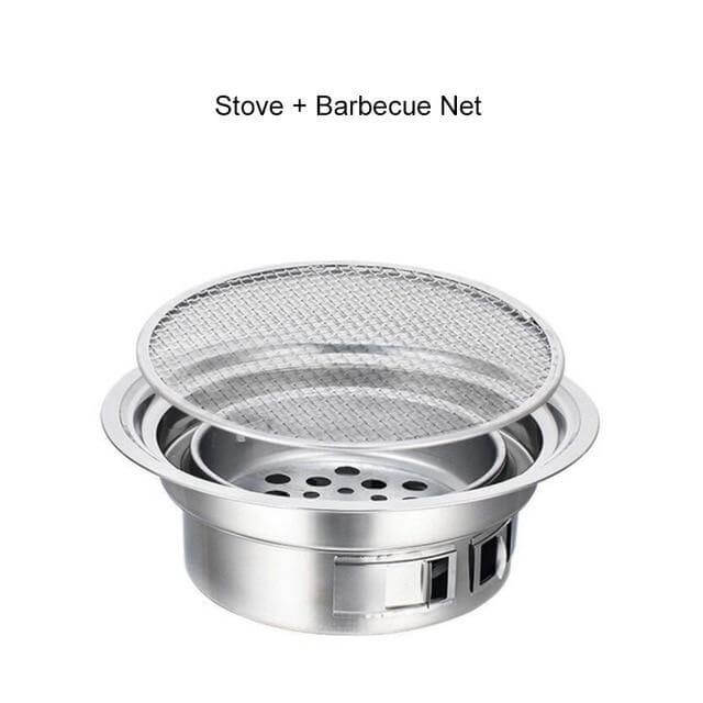 Portabler koreanischer Stil Edelstahl Holzkohle Camping Grill | Brehn