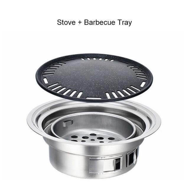 Portabler koreanischer Stil Edelstahl Holzkohle Camping Grill | Brehn