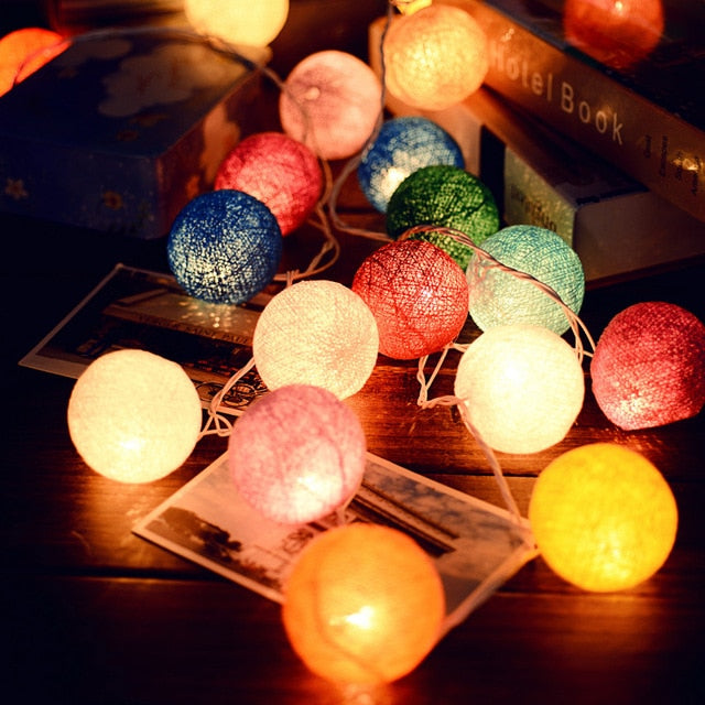 Brehn | Royallure Baumwollballon-Lichterkette – Gemütliche Dekoration für Zuhause & Feiern