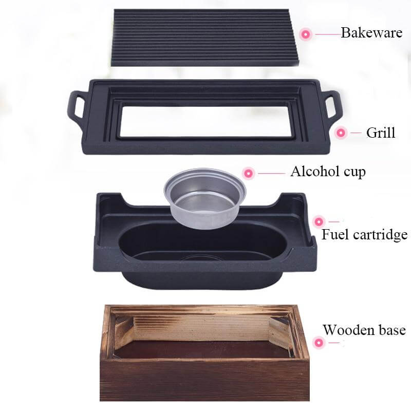 Raucharmer tragbarer japanischer Antihaft-BBQ-Grill | Brehn