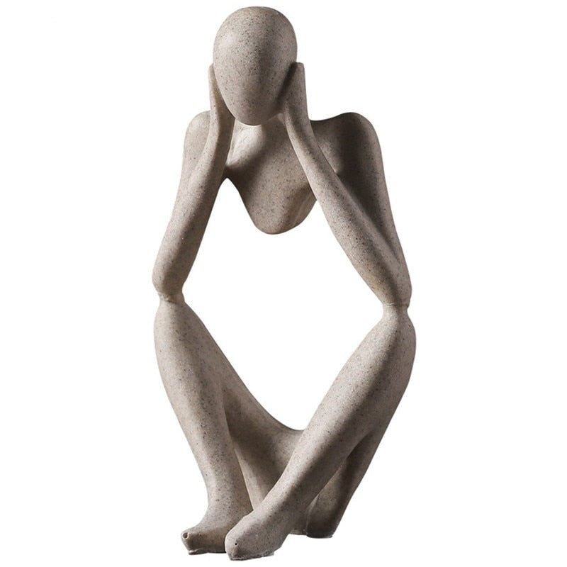 Nordic Abstract Unique Thinker Figur Figur Home Decor | Brehn