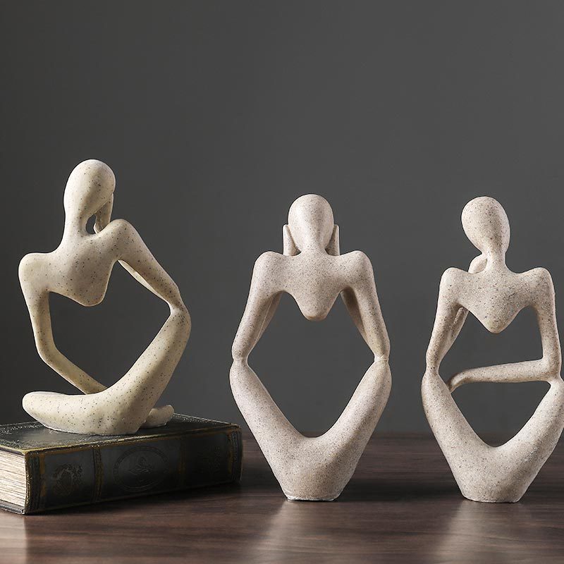 Nordic Abstract Unique Thinker Figur Figur Home Decor | Brehn