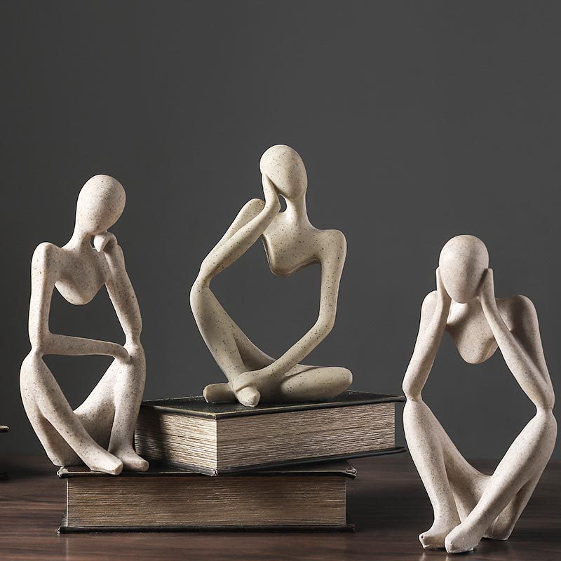Nordic Abstract Unique Thinker Figur Figur Home Decor | Brehn