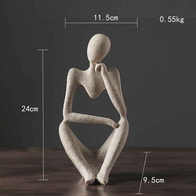 Nordic Abstract Unique Thinker Figur Figur Home Decor | Brehn