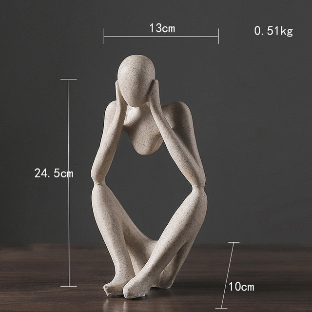 Nordic Abstract Unique Thinker Figur Figur Home Decor | Brehn