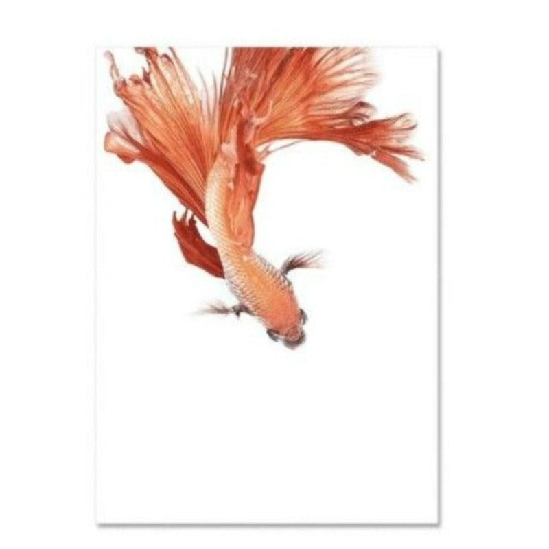 Bunte Beta Fische - Leinwand Wandkunst malerei