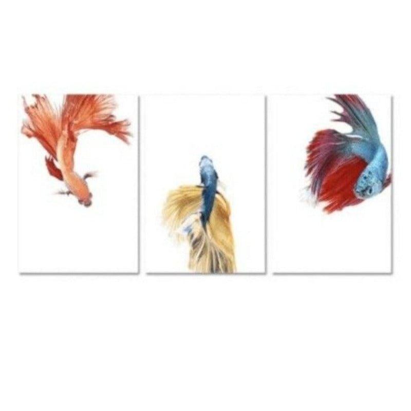 Bunte Beta Fische - Leinwand Wandkunst malerei