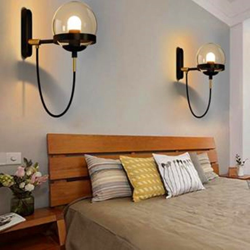 Elegante Retro Wand Glas Ball Lampe | Brehn
