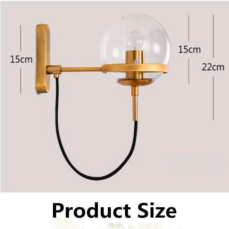 Elegante Retro Wand Glas Ball Lampe | Brehn