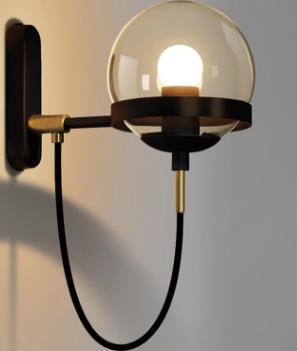 Elegante Retro Wand Glas Ball Lampe | Brehn