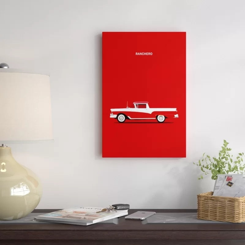 Roter Ford Ranchero – Leinwandbild
