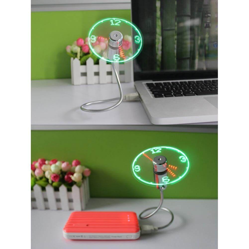 USB Fan Zeit- und Temperaturanzeige Uhr | Brehn
