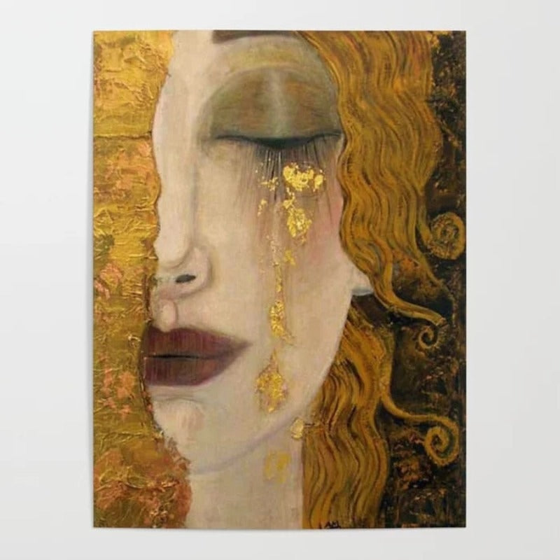 Goldene Tränen Wandkunst Gemälde