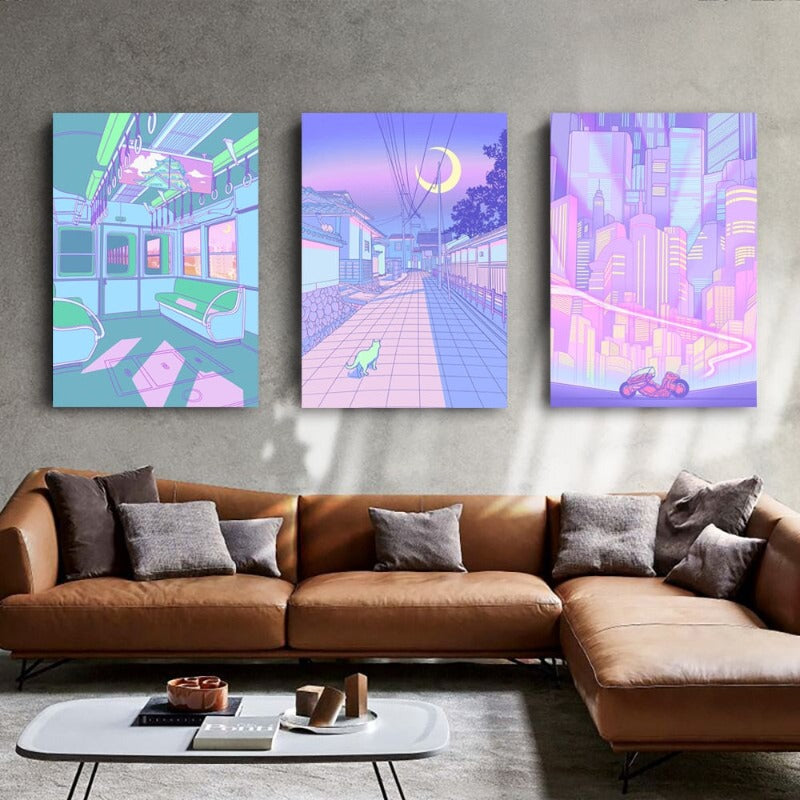 Cartoon Living - Wandkunst Leinwandmalerei