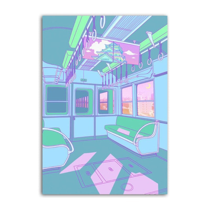 Cartoon Living - Wandkunst Leinwandmalerei