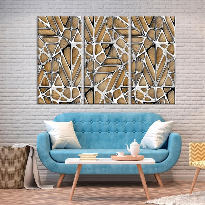 Abstractes Holz - Leinwand Wandkunst Gemälde