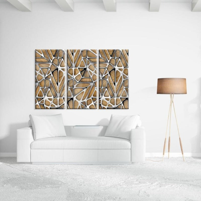 Abstractes Holz - Leinwand Wandkunst Gemälde