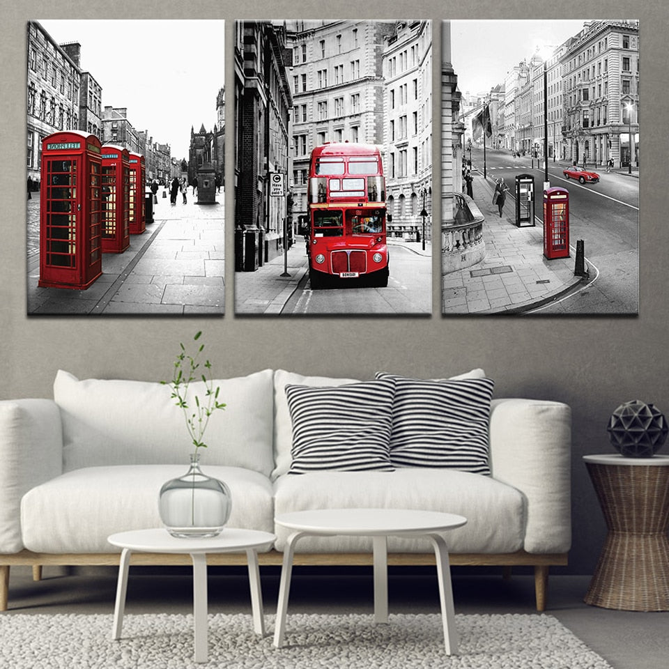 London Street Scenery - Leinwand Wandkunst Malerei