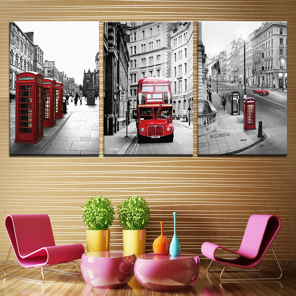 London Street Scenery - Leinwand Wandkunst Malerei