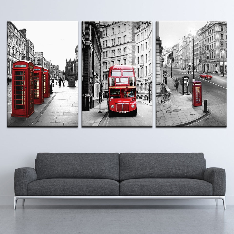 London Street Scenery - Leinwand Wandkunst Malerei