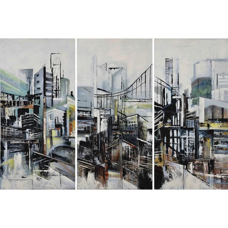Moderne abstrakte Stadt – Leinwandbild