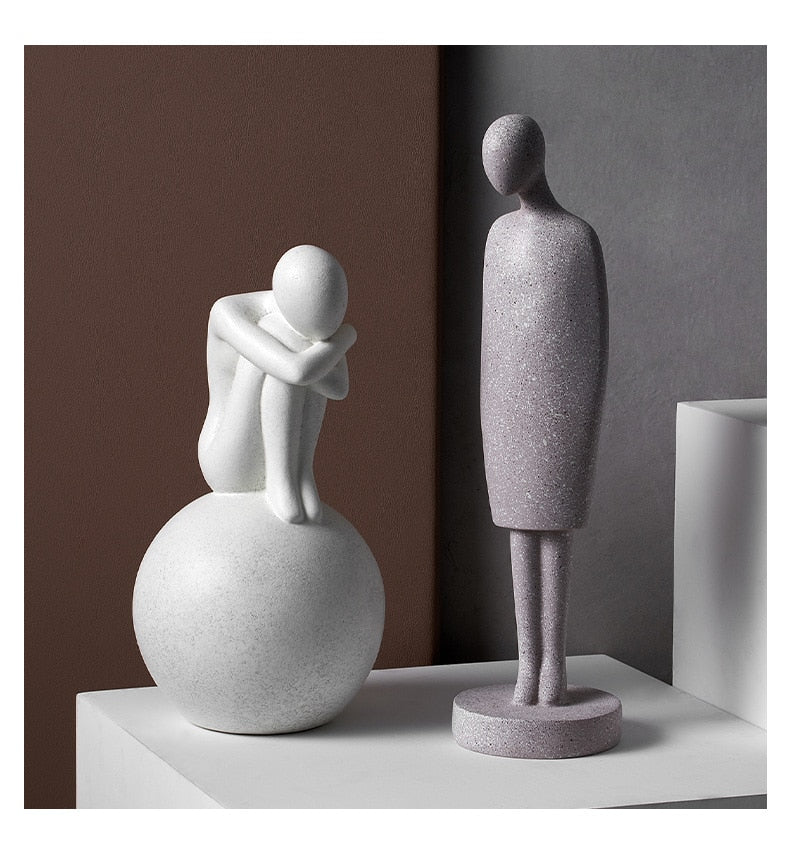 Nordic Abstract Thinker Harz Statue Skulptur | Brehn