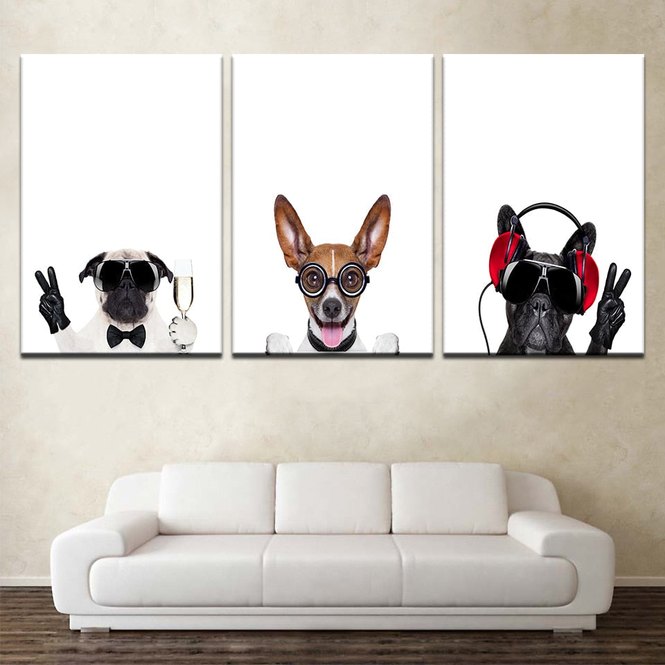 Doggy DJ - Leinwand Wandkunst Malerei