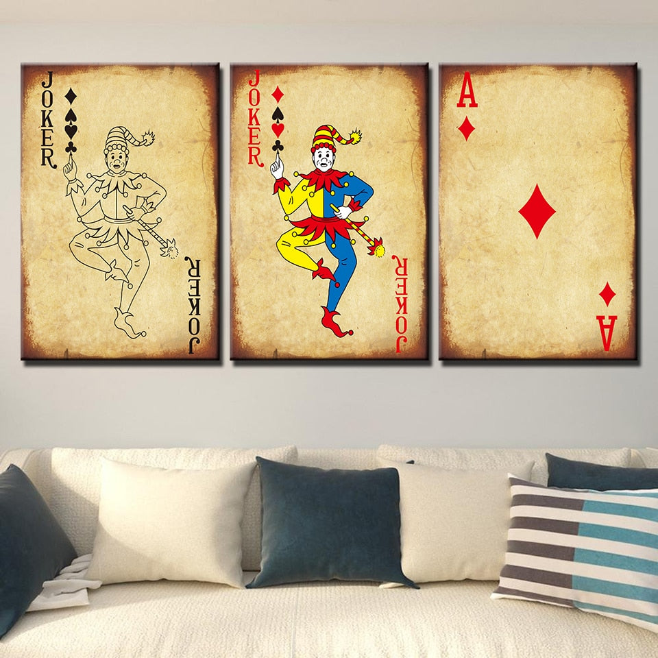Pokerkarten - Leinwand Wandkunstmalerei