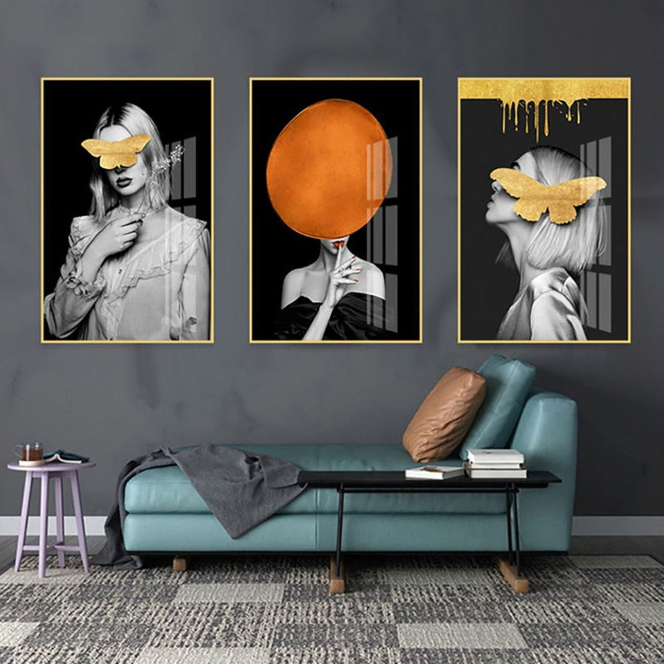 Mode Frau - Leinwand Wandkunst Gemälde