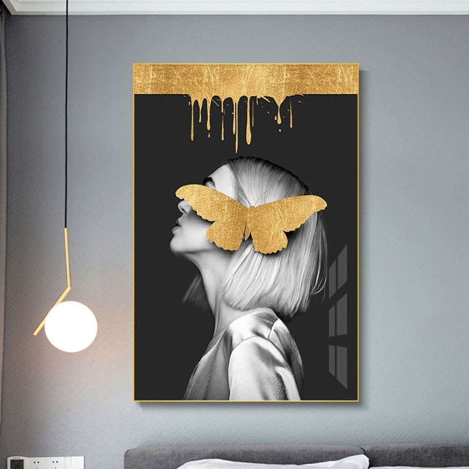 Mode Frau - Leinwand Wandkunst Gemälde
