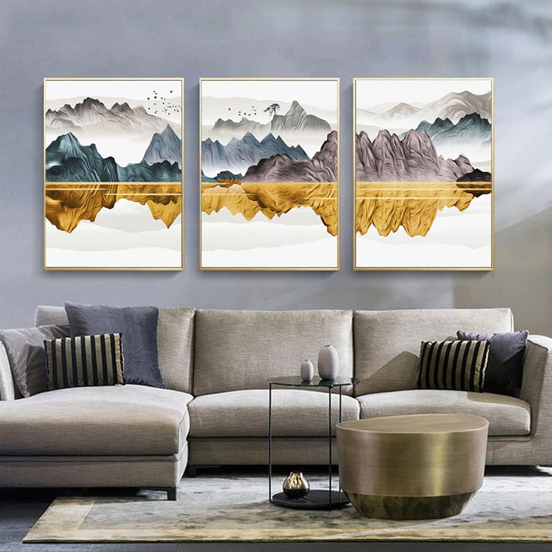 Flying Bird Landscapes - Leinwand Wandkunst Malerei