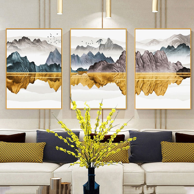 Flying Bird Landscapes - Leinwand Wandkunst Malerei