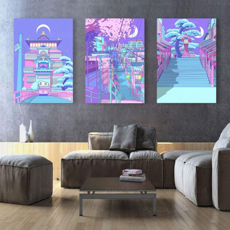 Japanisches Königshaus - Leinwand Wandkunst Gemälde