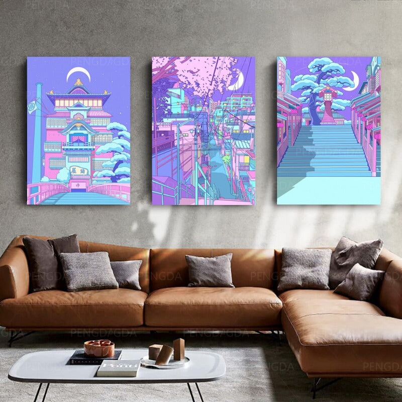 Japanisches Königshaus - Leinwand Wandkunst Gemälde