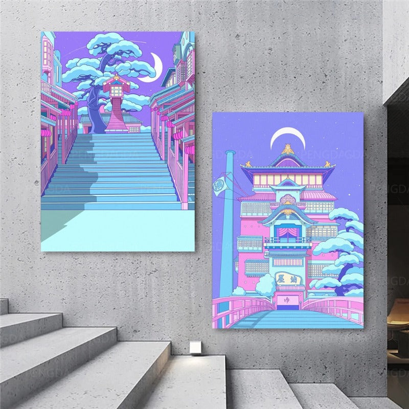 Japanisches Königshaus - Leinwand Wandkunst Gemälde