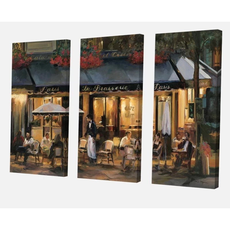 French Corner Cafe - Leinwand Wandkunst Malerei