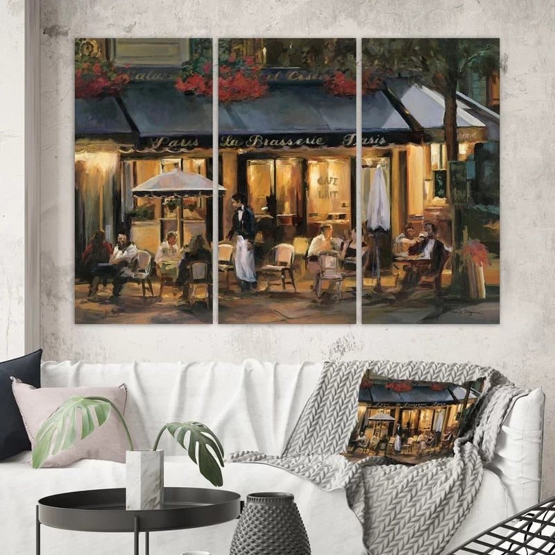 French Corner Cafe - Leinwand Wandkunst Malerei