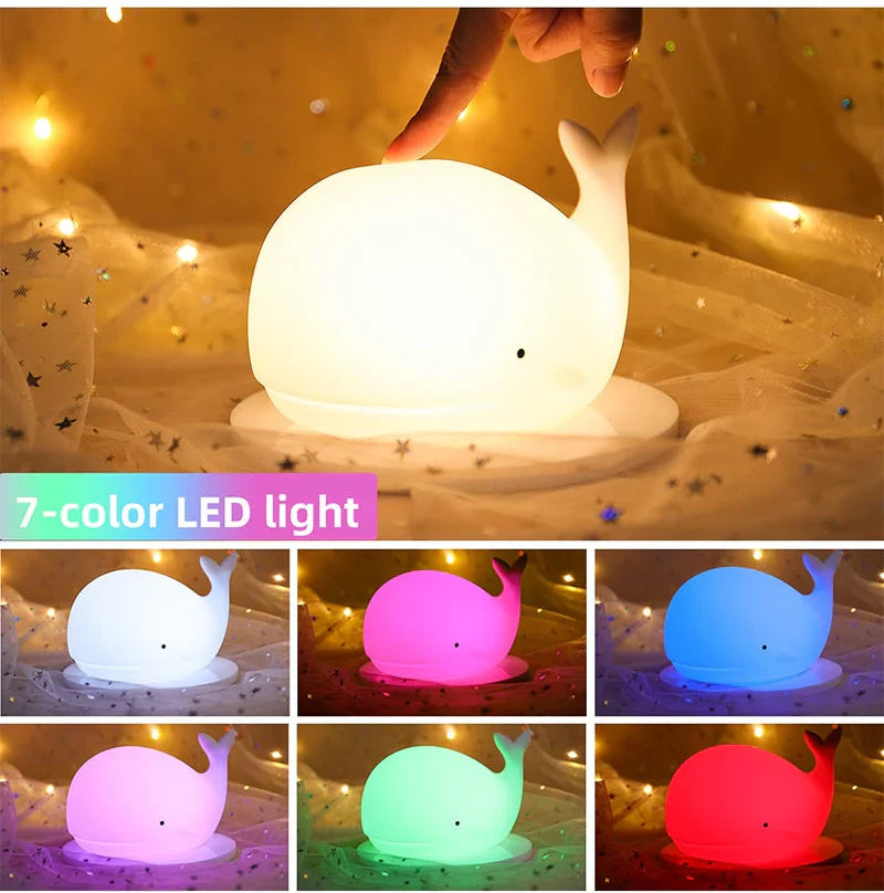 Hübsche Wal Nachtlampe mit Farbwechsel - GlowWhale | Brehn