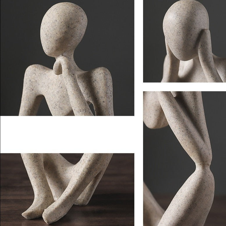 Nordic Abstract Unique Thinker Figur Figur Home Decor | Brehn
