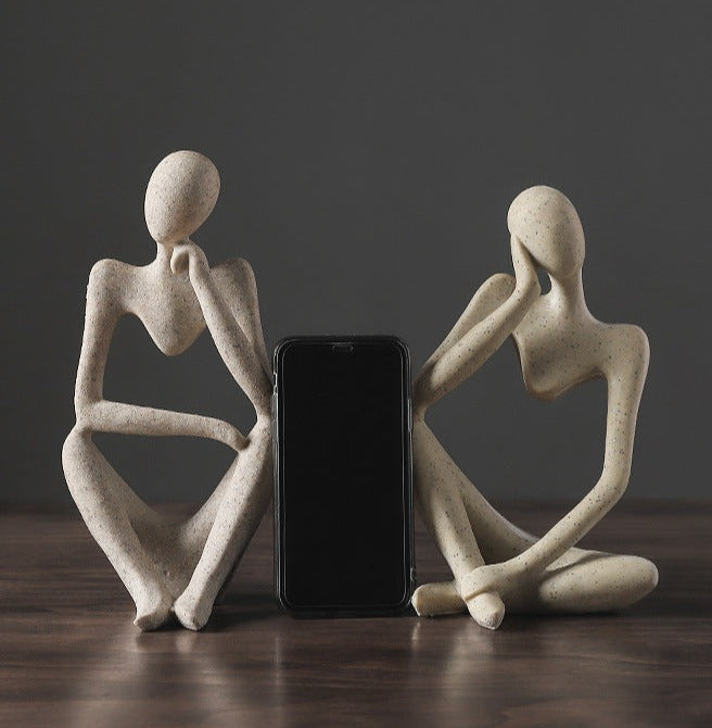 Nordic Abstract Unique Thinker Figur Figur Home Decor | Brehn
