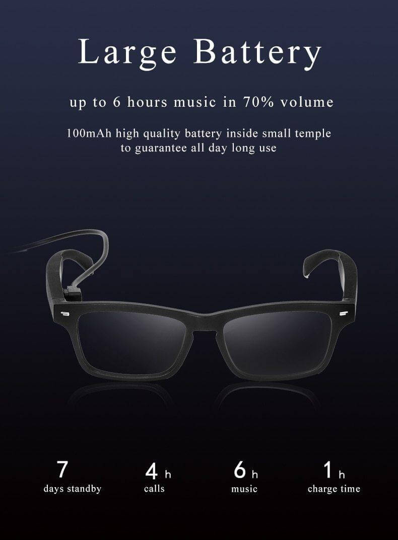 Smart Bluetooth Eingebaute Lautsprecher Headset Brille | Brehn