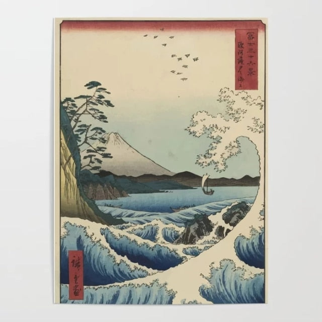 Kanagawa-Wellen - Leinwand Wandkunst Gemälde