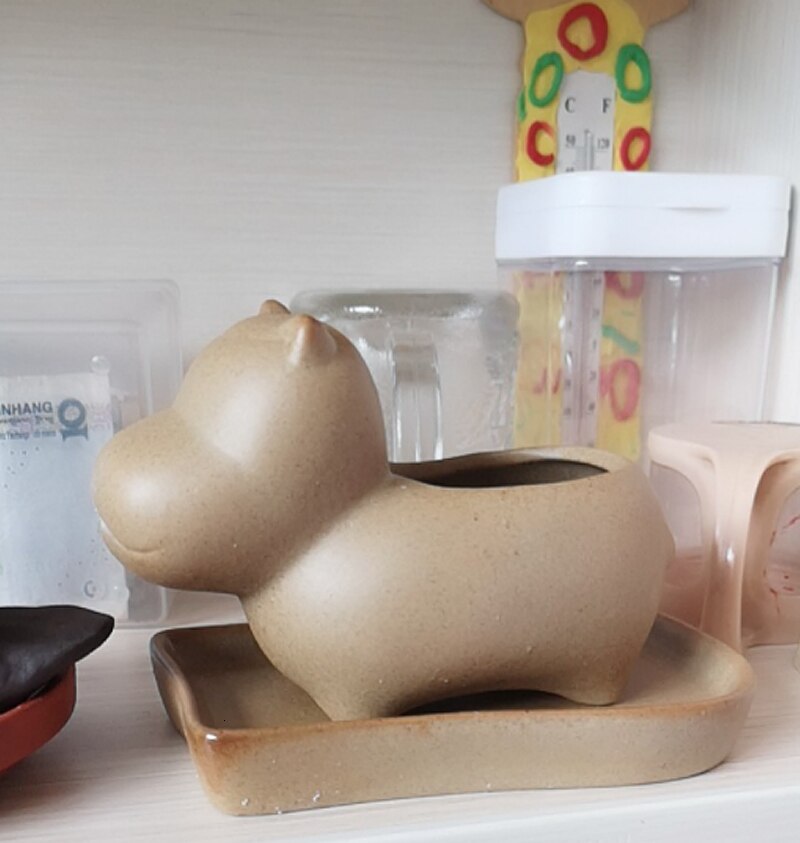 Elefant Minimalistisch Keramik Brehnumentopf | Brehn