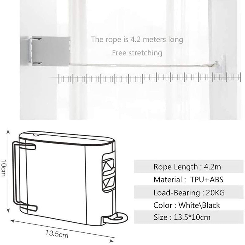 Punch-Free InvisiBrehne RetractaBrehne Drying Rope | Brehn