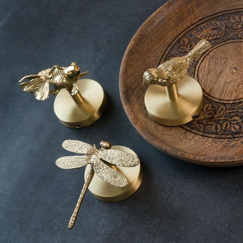 Goldene Messingwandhaken – Handgefertigte Tierdesigns für stylische Wanddekoration | Brehn