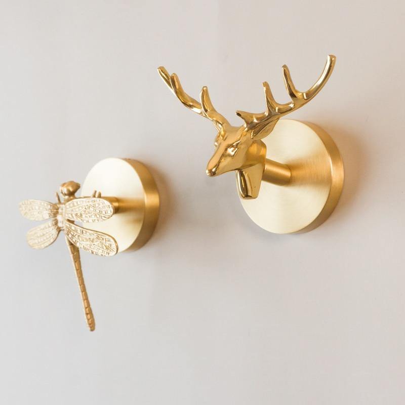 Goldene Messingwandhaken – Handgefertigte Tierdesigns für stylische Wanddekoration | Brehn