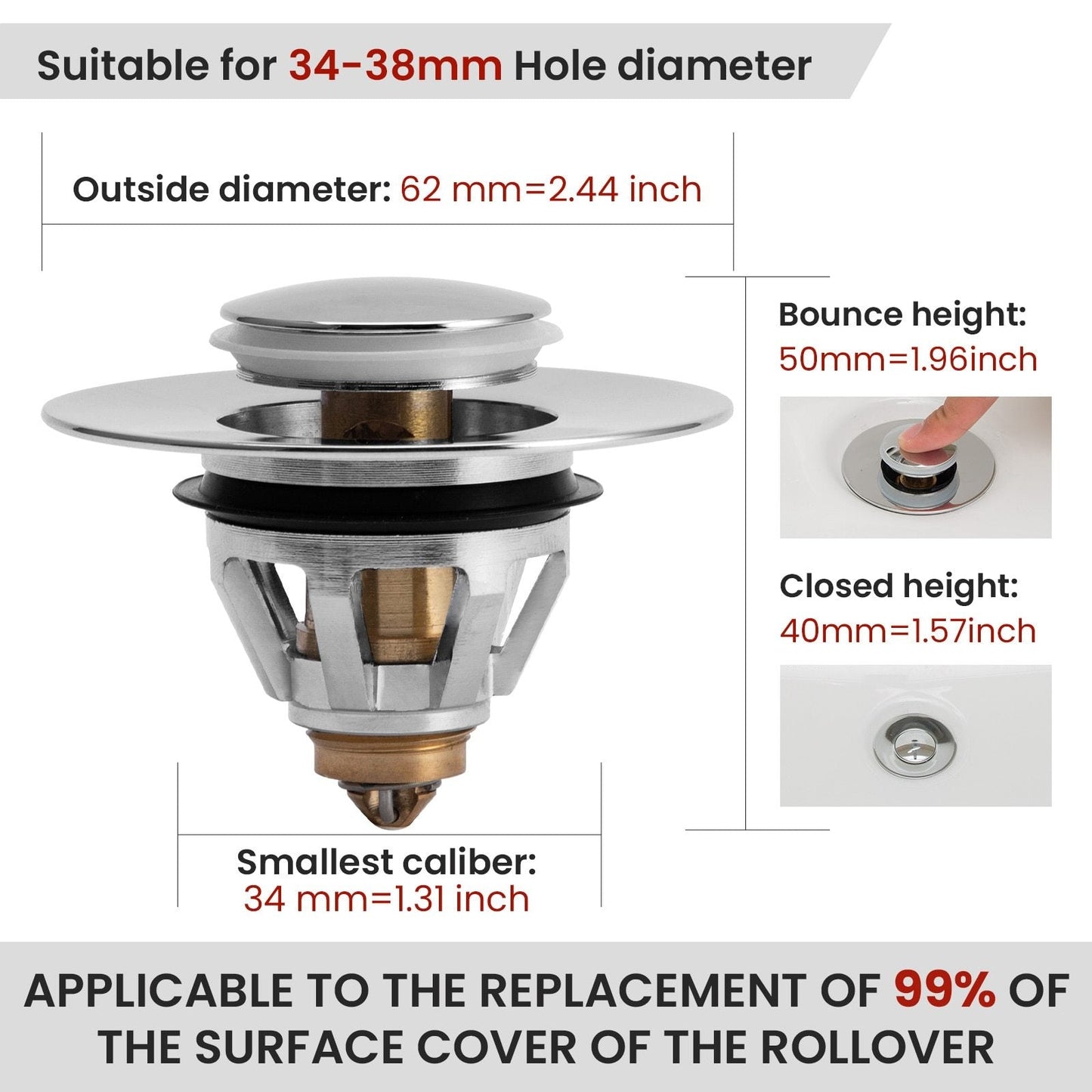 Universeller Waschbecken Pop-Up Abflussfilter | Brehn